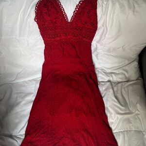 Rebellion Red Lace Maxi Dress